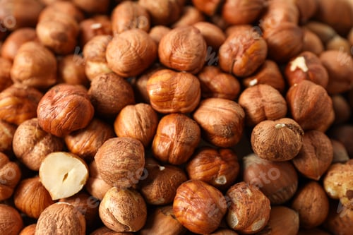 Preview: Healthy food and healthy nutrition concept, nuts - hazelnut