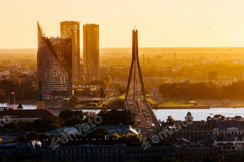 Preview: Scenic sunset in Riga, Latvia
