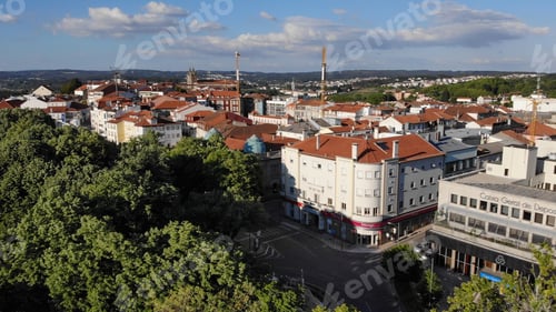 Preview: Aerial shot of the cultural city of Viseu with ancient architectural buildings in Portugal