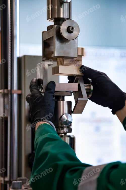 Preview: Experiment in a Scientific Laboratory With Equipment for Material Testing and Analysis
