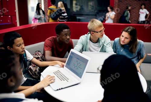 Preview: Students e-learning with laptop