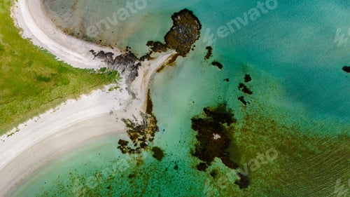 Preview: A Curved Shoreline in Norway's Emerald Waters, Kolbeinsanden Beach, Lofoten