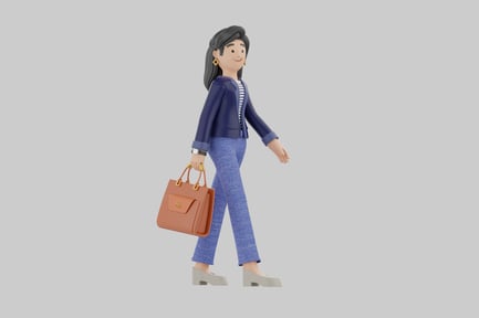 Preview: Walking professional woman with bag