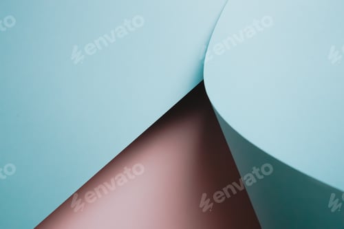 Preview: Abstract pink and blue color paper geometry composition background, minimalist shadows