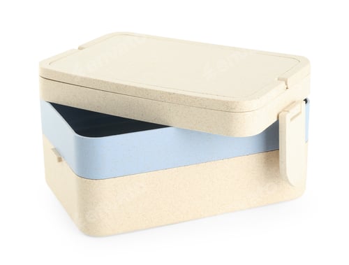 Preview: Plastic lunch box with lid isolated on white