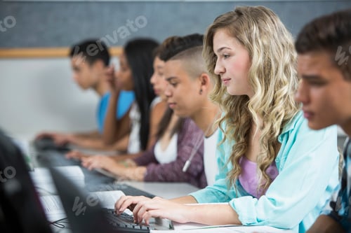 Preview: Students working on computers in a classroom