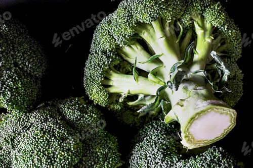 Preview: Cut fresh natural green broccoli