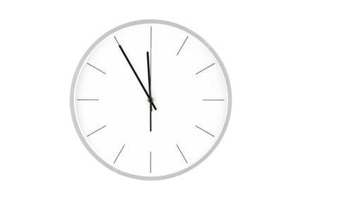 Preview: Modern Gray wall clock with minimalist design featuring clean white face