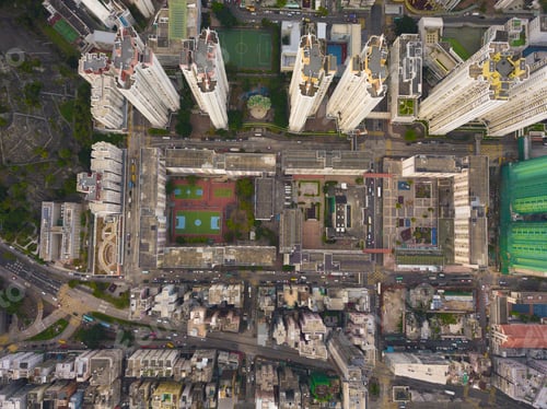Preview: Hong Kong Downtown, China. Financial district in city in Asia. Skyscraper buildings