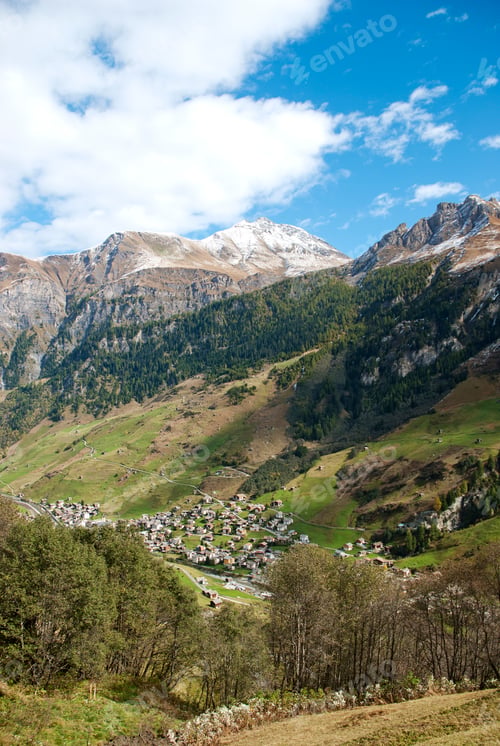 Preview: vals village in switzerland alps