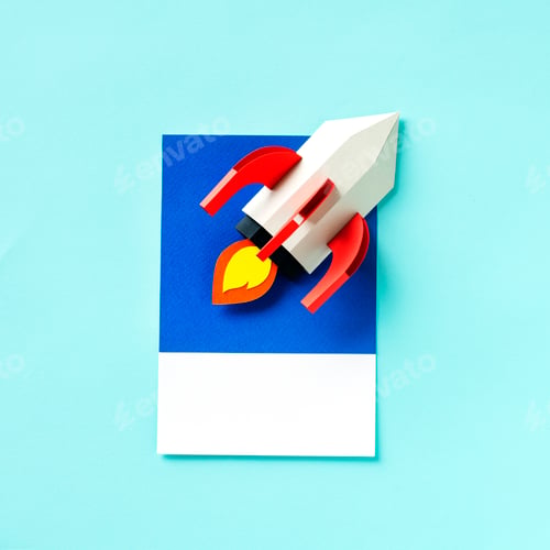 Preview: Paper craft art of a rocket ship