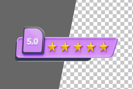 Preview: Five Of Five Star Rating 3D Icon