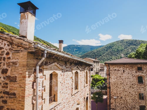 Preview: Beautiful scenery of old historic buildings in Viniegra of Abajo, Rioja, Spain