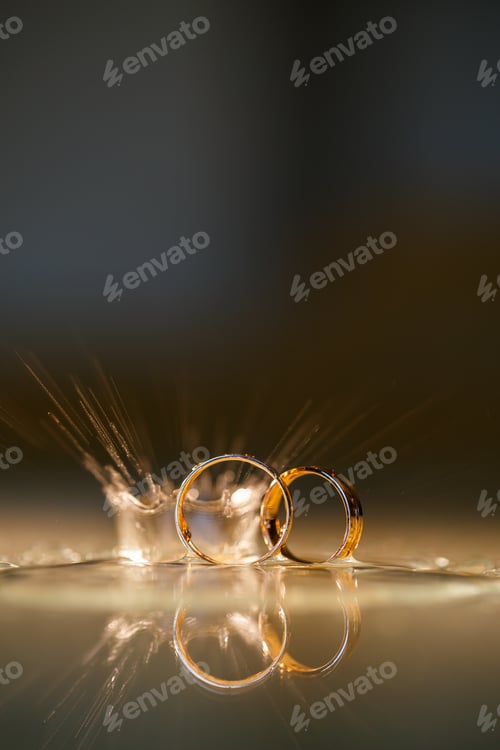 Preview: Wedding rings with yellow gold, set of wedding rings.