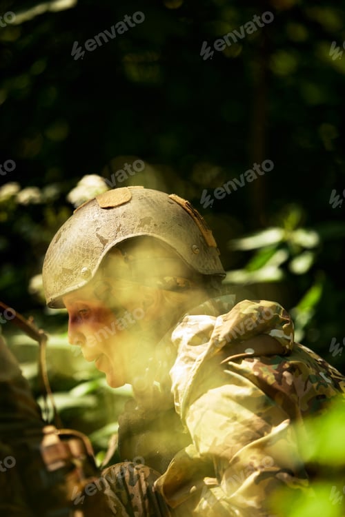 Preview: Full military experience - One day commando - running through the water with automatic rifle replica