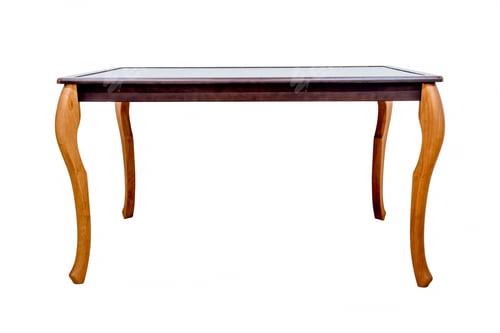 Preview: Square wooden table on white background.