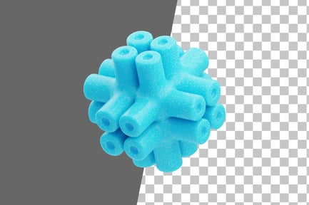 Preview: Plastic Resin Abstract Sky Blue Starburst 3D Icon