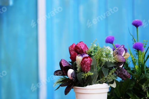Preview: Flower blur blue background