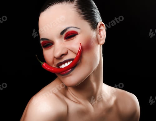 Preview: Portrait Of Fashion Model With Beauty Bright Make-Up