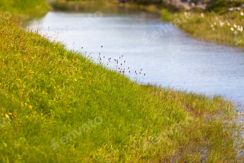 Preview: Summer Iceland Landscape with Small River Stream