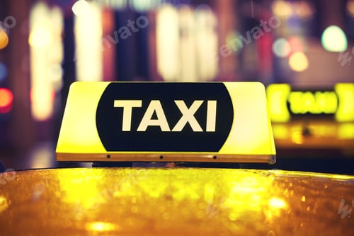 Preview: Taxi car at night