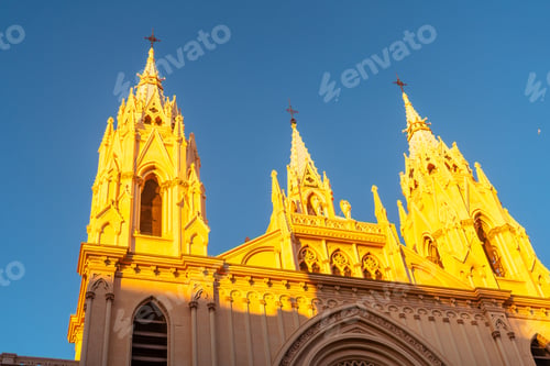 Preview: Sunset in the beautiful church of the city of Malaga, Andalusia