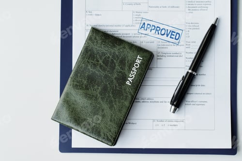 Preview: Documents For Making Visa Flat Lay