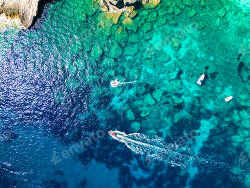 Preview: Aerial view of Cala Mariolu, Italy, east coast of Sardinia, Orosei gulf