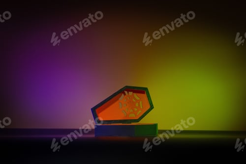 Preview: Minimalist Halloween Coffin With Spider Web Design