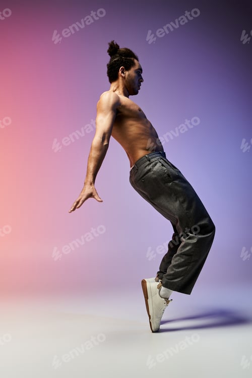 Preview: Dynamic dance moves on a colorful background
