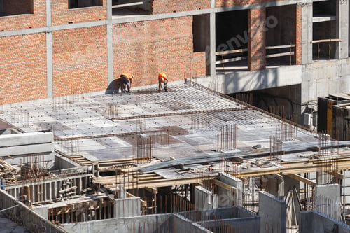 Preview: Construction of apartment buildings, dense urban development. The process of construction of
