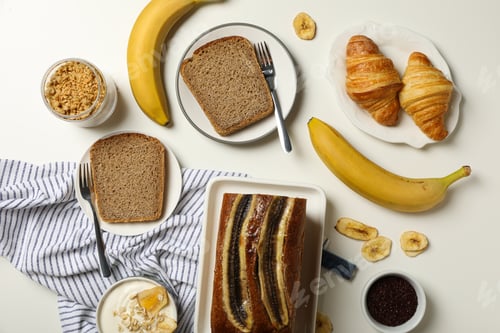 Preview: Tasty food with banana, concept of tasty food with banana