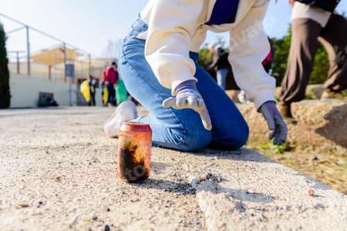 Preview: Group of activists clean and collect garbage from nature to keep the pollution environment clean