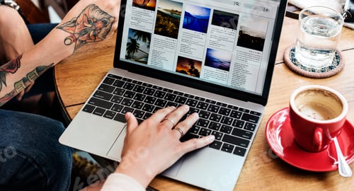 Preview: Person Browsing Internet On Laptop Concept