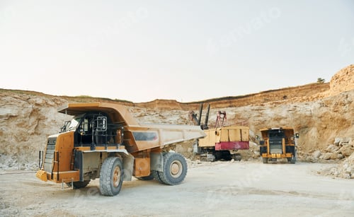 Preview: Loading vehicle is outdoors on the borrow pit at daytime