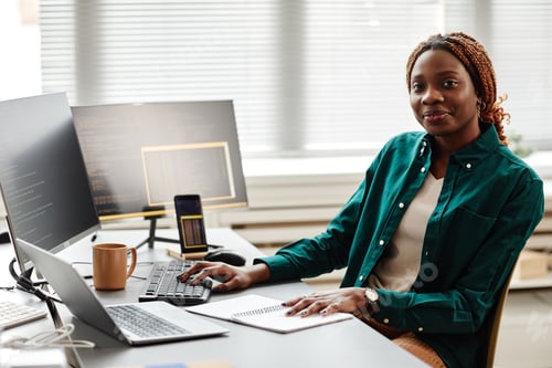 Preview: Female Software Developer at Workplace