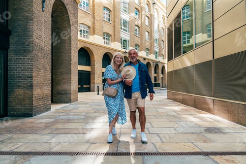 Preview: Happy senior couple spending time together in London city