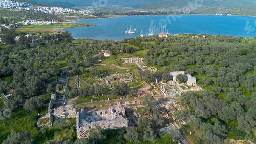 Preview: Ruins of the ancient city of Iasos. Kiyikislacik town, Mugla city, Turkey country