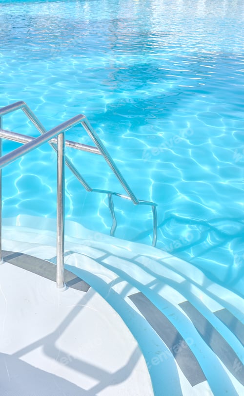 Preview: Railing at the entrance to the swimming pool.