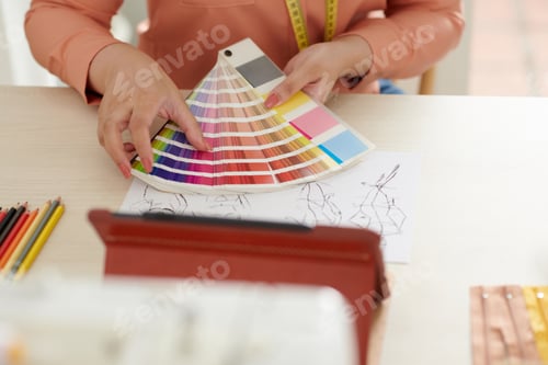 Preview: Fashion Designer Checking Swatches