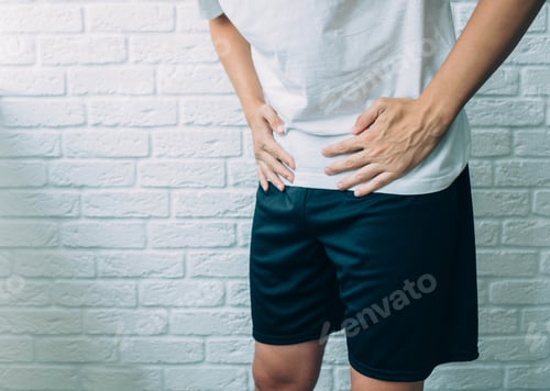 Preview: man suffering stomach ache. diarrhea, cramping and abdominal pain