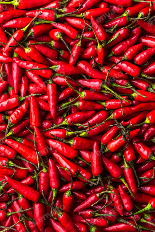 Preview: Hot Chili Peppers Background. Chilli Texture Closeup View
