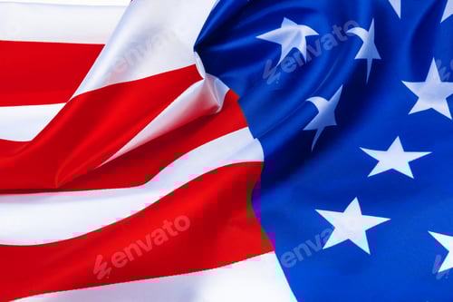 Preview: Stars and Stripes of a Waving Fabric Flag