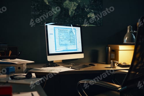 Preview: Displaying Digital Plans on Modern Office Computer Screen