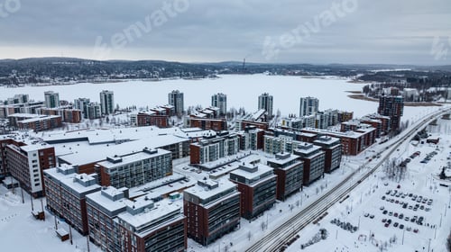 Preview: Lutakko area. in Jyvaskyla, winter evening 01