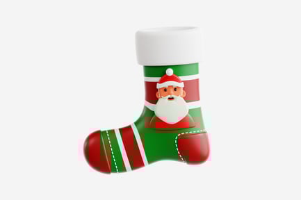 Preview: Christmas Stocking with Santa Claus 3D Icon