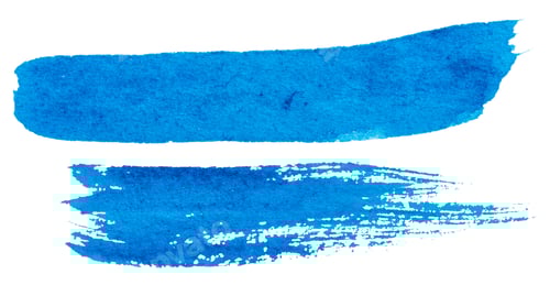 Preview: Watercolor brush stroke of blue paint, on a white isolated background