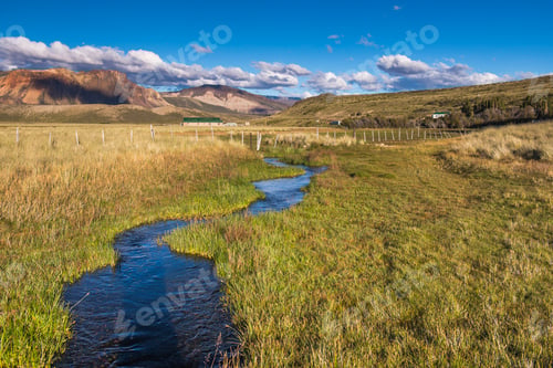 Preview: Estancia La Oriental farm buildings, Perito Moreno National Park, Santa Cruz Province, Patagonia, Ar