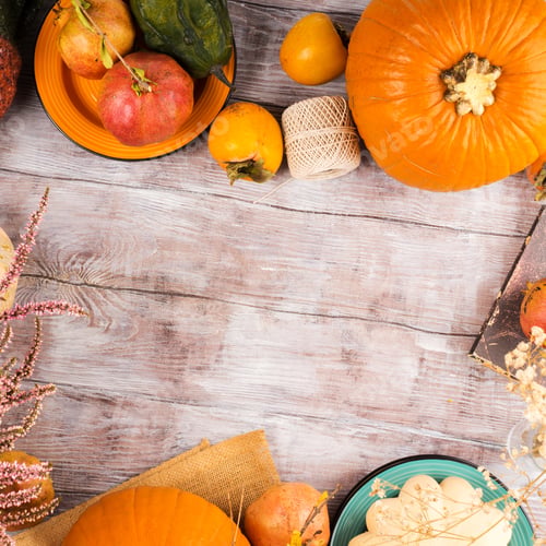 Preview: Autumn thanksgiving moody background with squash