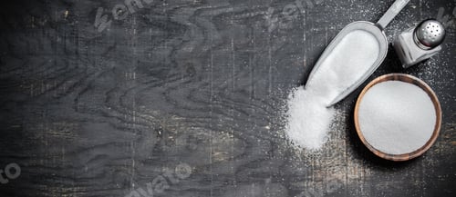 Preview: Salt background . On black table.